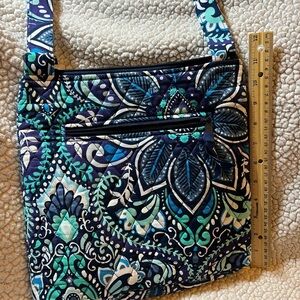 Vera Bradley Teal and Navy Floral Shoulder Bag